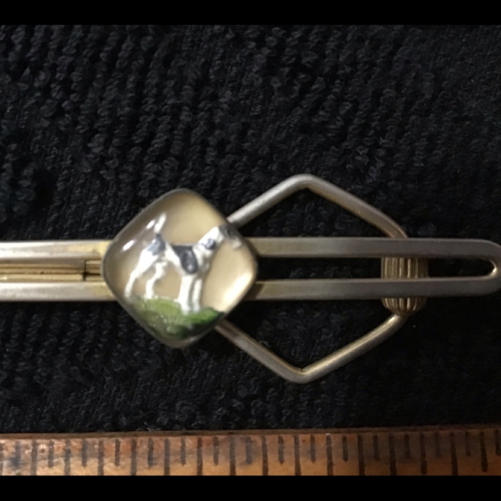 Vintage tie clip Dalmatian dog